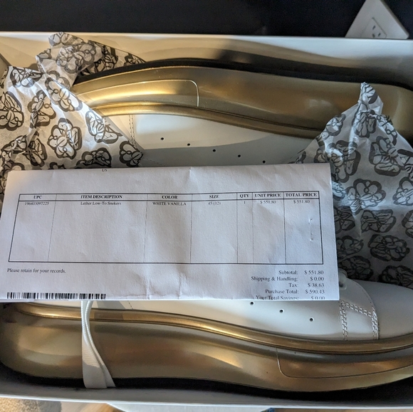 Men's Alexander McQueen oversized sneaker US12 wht vanilla/gold/silver - Picture 4 of 10